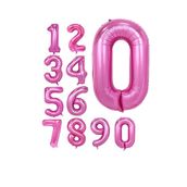0 Rakamı Pembe 100 cm Folyo Balon