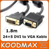 1.8m 24+5 DVI to VGA Kablo - DVİ to VGA