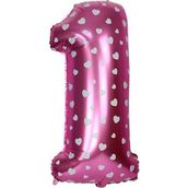1 Rakamı Pembe 40 cm Folyo Balon
