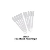 10 Adet 3 Ml Pastör Pipet / Damlalık 1.Kalite