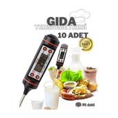 10 Adet Siyah Renk Dijital Gıda Yemek Termometresi Yemek Isı Ölçer
