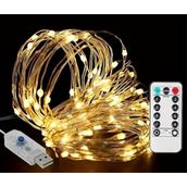 10 Metre SARI 100 LED Işıklar Peri Işıkları 8 MOD RGB Işıkları USB SARI Renkli Işık Peri Dize Işıkları Tel Fonksiyonlu Süsleme İnce Telli Aydınlatmalı Şerit Led Yılbaşı Işık Yılbaşı Süsü