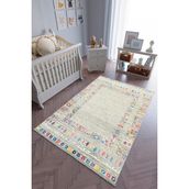 10 Post Online Kaymaz Oval Kesme Renkli Antrasit 100x400 cm Çocuk Odası Halı