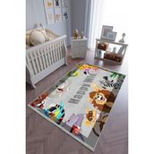 10 Post Online Kaymaz Oval Kesme Renkli Antrasit 140x260 cm Çocuk Odası Halı
