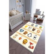 10 Post Online Kaymaz Oval Kesme Renkli Antrasit 200x400 cm Çocuk Odası Halı