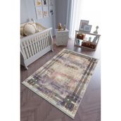 10 Post Online Kaymaz Oval Kesme Renkli Antrasit 50x80 cm Çocuk Odası Halı