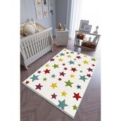 10 Post Online Kaymaz Oval Kesme Renkli Antrasit 80x275 cm Çocuk Odası Halı