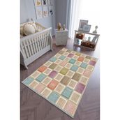 10 Post Online Renkli Kaymaz Oval Kesme 50x80 cm Çocuk Odası Halı