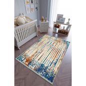 10 Post Online Renkli Kaymaz Oval Kesme 80x150 cm Çocuk Odası Halı