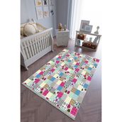 10 Post Online Renkli Kaymaz Oval Kesme 80x200 cm Çocuk Odası Halı