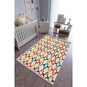 10 Post Online Renkli Kaymaz Oval Kesme 80x350 cm Çocuk Odası Halı