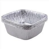 100 Adet Alüminyum Sütlaç Kasesi,11x11x4.3cm Standart Aşüre Kabı 1 Porsiyon 280g Kare Alüminyum Kase