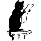 100 cm Gazete Okuyan Kedi Folyo Sticker