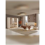 %100 Mdf Paşabahçe Yatak Odası Takımı - Ceviz - Vizon - Bej