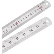 100CM ( 40 Inch ) - Çift Taraflı Paslanmaz Çelik Metal Cetvel - Kalınlık 1.2mm - Gri - 1 Adet