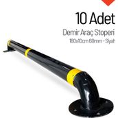 10'lu Demir Araç Stoperi Seti Siyah 180x10cm 60mm