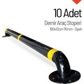 10'lu Demir Araç Stoperi Seti Siyah 180x13cm 76mm