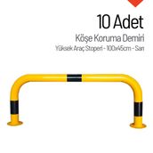 10'lu Köşe Koruma Demiri Seti - Yüksek Araç Stoperi 100x45cm-3665