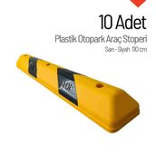 10'lu Plastik Oto Park Araç Stoperi 110 cm Sarı-Siyah