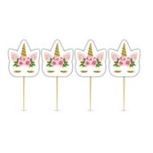 10'lu Unicorn Çiçekli Kürdan