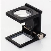 10x Katlanır Sayaçlı Metal Lüp 28mm 2 Led Işıklı Büyüteç Tekstil