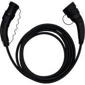 11KW Tip 2 Premium Elektrikli Araç Şarj Kablosu 5 Metre - Siyah, IP54 Suya Dayanıklı, Tüm Elekt