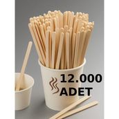 12.000 Adet Tahta Ahşap Karıştırıcı Çay Kahve Kaşığı Kaşık Karıştırma Çubuğu
