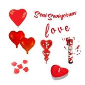 14 Şubat Sevgililer Günü Çok Adetli Konfetili Set-