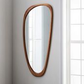 150 cm Asimetrik Dekoratif Duvar Boy Aynası-Doğal Ahşap Masif Çerçeveli(Özelleştirilebilir)-50