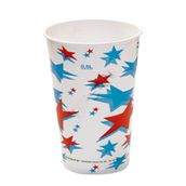 16 Oz Kımızı Beyaz Yıldız Desenli 50 Adet Karton Bardak