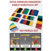 164 Parça Set Isıyla Daralan Makaron Kablo Koruyucu Kılıf - Renkli - Tek