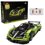 1:8 Pagani Huayra BC Yeşil USB Şarjlı Uzaktan Kumandalı Model Araba Yapım Seti 2902 Parça