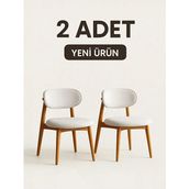 2 Adet Bohem Yemek Masası Sandalyesi, Bohem Sandalye, Iskandinav Sandalye, Salon Masa Sandalyesi - Beyaz