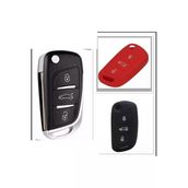 2 Adet Citroen C4 C5 C-Quatre Uyumlu Silikon Anahtar Kılıfı Siyah Ve Kırmızı Renk 4.Resime Bakınız