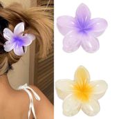 2 Adet Mor Beyaz, Lotus Saç Tokası Kadın Saç Tokası Lotus Çiçeği Toka, Büyük Boy 8 CM (Mor ve Beyaz Renk)
