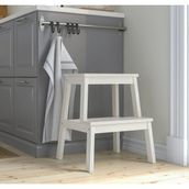 2 Katlı Basamaklı Tabure Yükseklik: 50 cm Ikea Ahşap Basamak Banyo Mutfak Basamağı Beyaz Renk