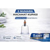 2 Numara Hacamat Kupası 1 Adet Vakumlu Kupa Bardak Dayanıklı Plastik Manuel Hacamat Kabı