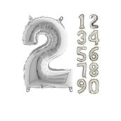 2 Rakam Gümüş 80 cm Folyo Balon