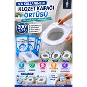 200 Adet Tek Kullanımlık Klozet Kapağı Örtüsü Hijyenik Seyahat Tipi Tuvalet Koruyucu Kılıf Seti