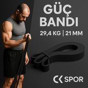 21 mm Siyah Güç Bandı Fitness Resistance Powerband Orta Sert Direnç Lastiği Pilates Latex Aerobik Squat