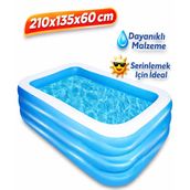 210X135X60cm Şişme Havuz 3 Katmanlı Yüzme Havuzları Aile ve çocuklar için Tatil Şişme Havuzu