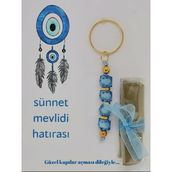 25 Adet Nazar Boncuğu Görsel Hazır Paketlenmiş Hediyelik Dağıtmalık Sünnet Kınası Ve Anahtarlık
