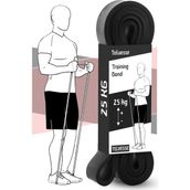 25 kg Direnç Bandı Kas Geliştirme Lastiği Fitness Pilates Cross Training Bant Siyah - Sert