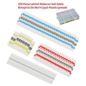 250 Parca Lehimli Makaron Seti Kablo Birlestirici Ek Muf 4 Cesit Plastik Cantada