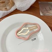 2'li Büyük Boy Kadın Moda Çıtçıt Metal Yan Saç Tokası 7cm Pembe - Yeni Sezon Yan Çıt Çıt Toka - Tek Ebat