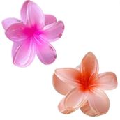 2'Li Kadin Lotus Sac Tokasi 8Cm. ( Pembe - Somon)