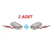 2'li Tekne Merdiven Lambası. 12v. Krom Çerçeve. Beyaz. Aydınlatma Beyaz