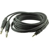 3.5 Mm Stereo E 2x6.3mm Mono Erkek Kablo 3 Metre Gitar Ses Kablosu