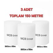 3 Adet 50cm x 50 Metre Balonlu Naylon Paketleme Ambalaj Koruma Patpat Naylonu