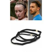 3 Adet Unisex Sporcu Saç Bandı Yoga Bant Sporcu Bandı Siyah Lastik Saç Bandı Ince Lastik Bant - Tek Ebat